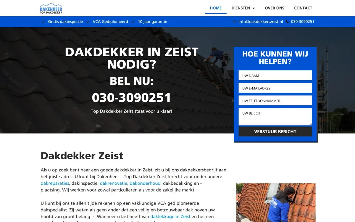 Top Dakdekker Zeist: #1 in Zeist via lokale SEO