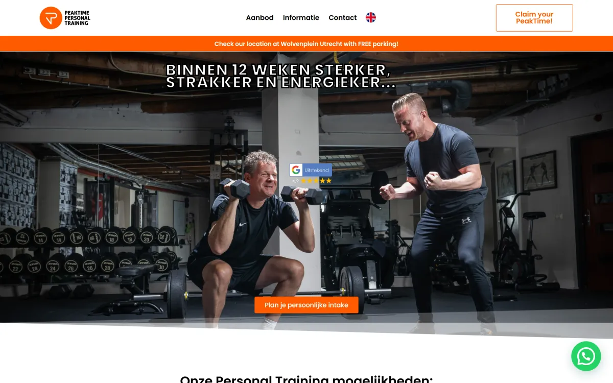 Peak Time Personal Training: 4x meer aanvragen via top-3 op Personal Trainer Utrecht
