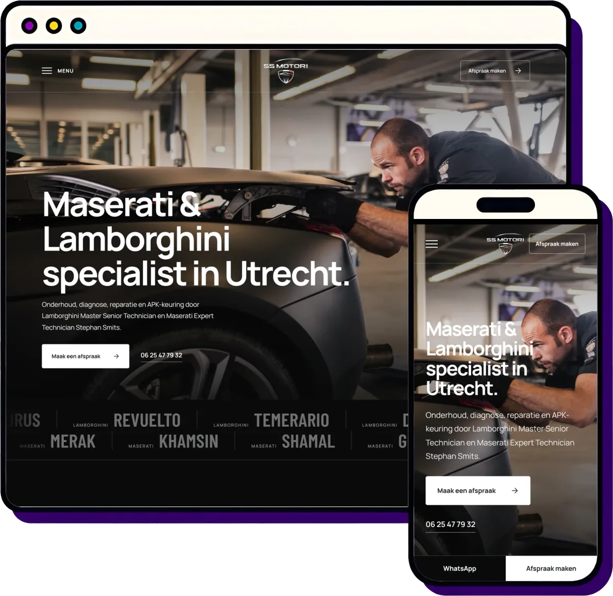 SS Motori: Premium website voor een specialist in Maserati en Lamborghini