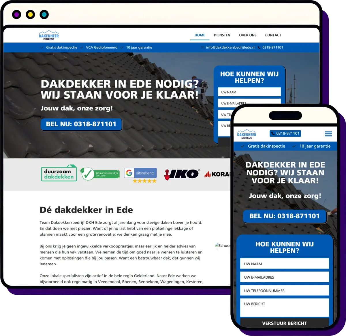 Dakdekkersbedrijf DKH Ede: In 9 maanden van pagina 3 naar top 3, 4x meer aanvragen