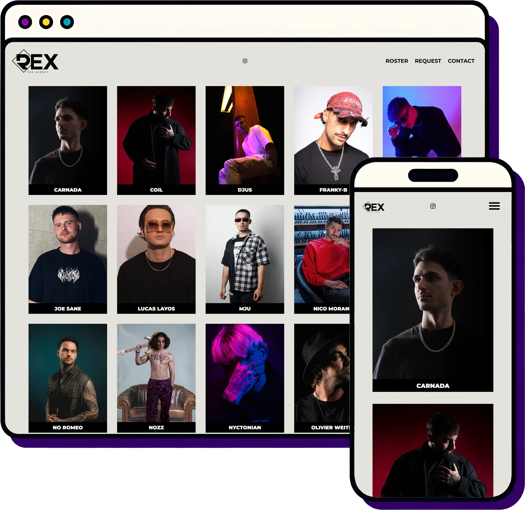 Rex The Agency: mockup