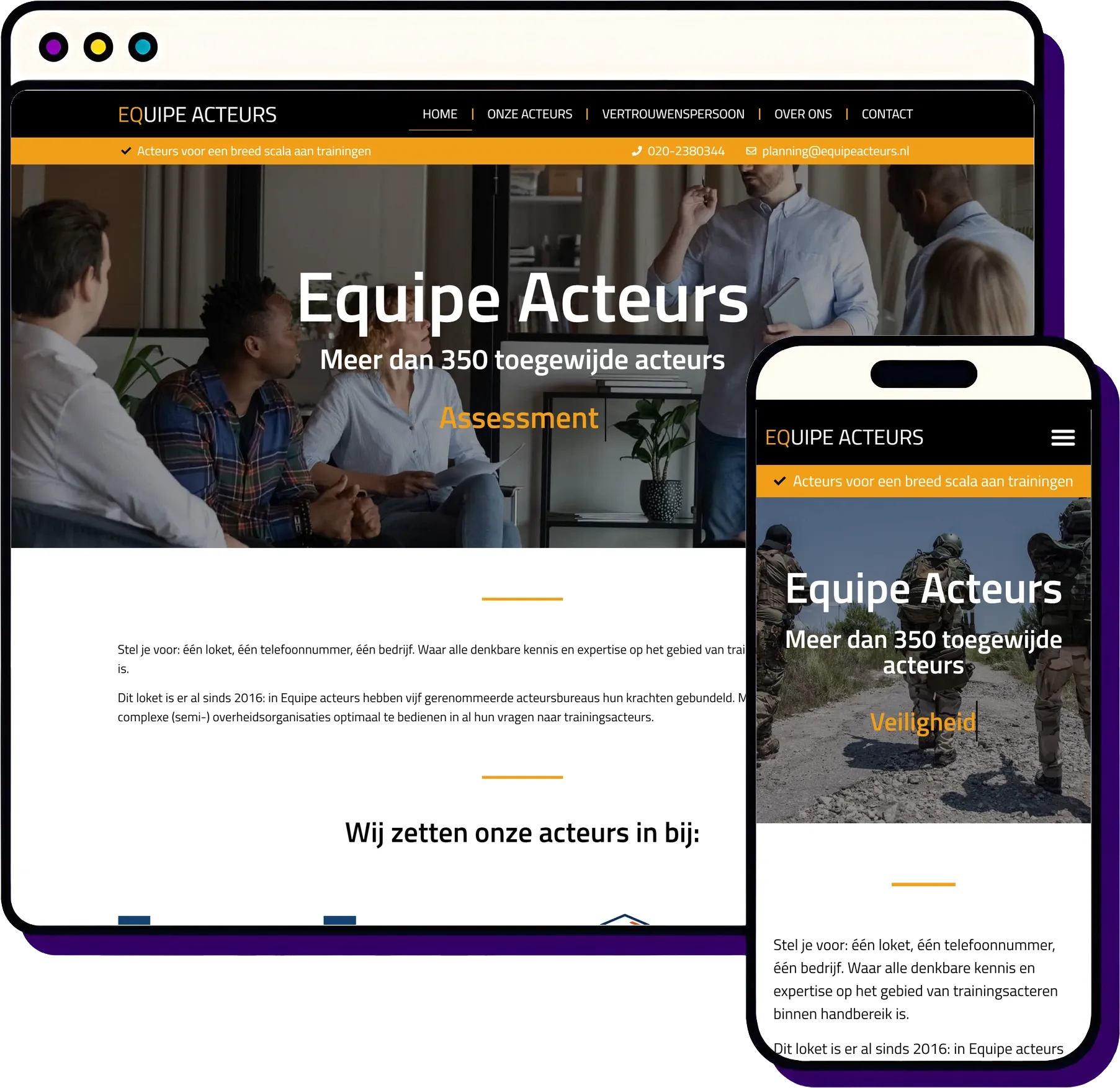 Equipe Acteurs: mockup