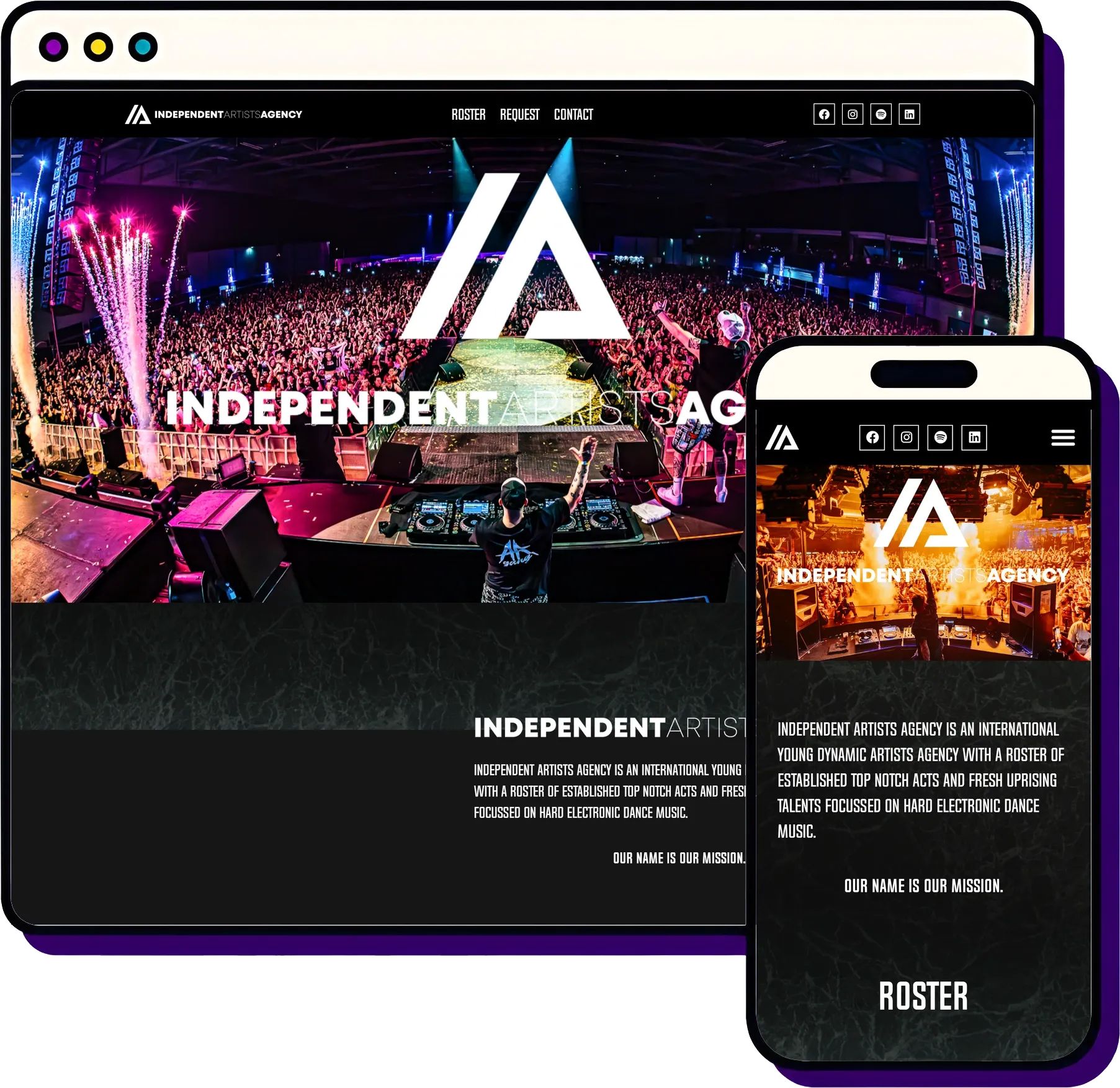Independent Artists Agency: mockup