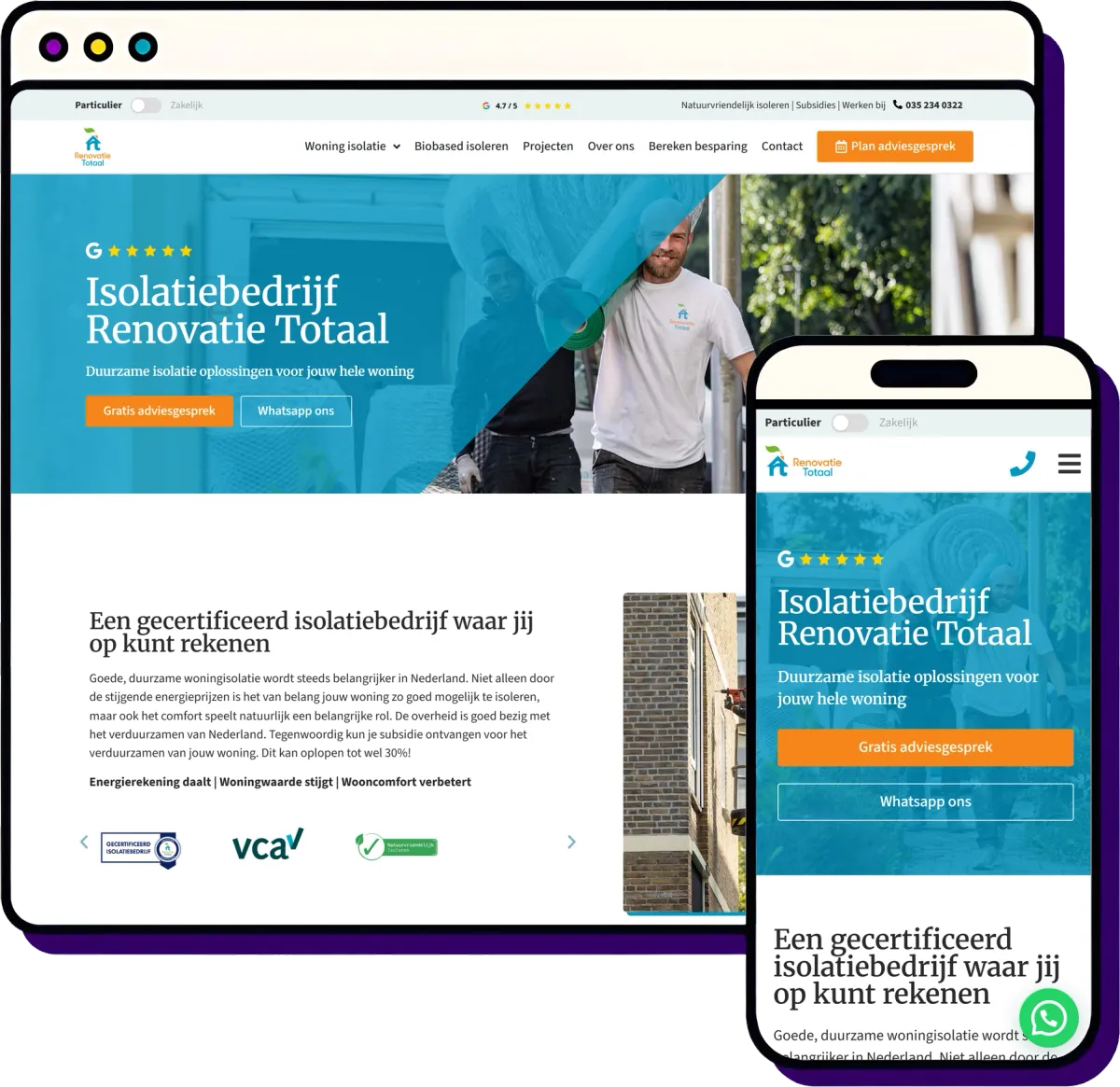 Renovatie Totaal: +1100% verkeer via nieuwe website + doorlopend SEO